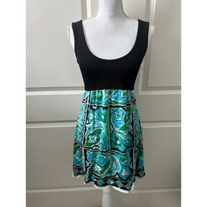 Y2K Bebe Silk Dress with Crochet Bodice Size M